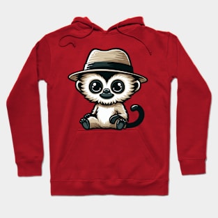 Stylish Gibbon with Hat Hoodie